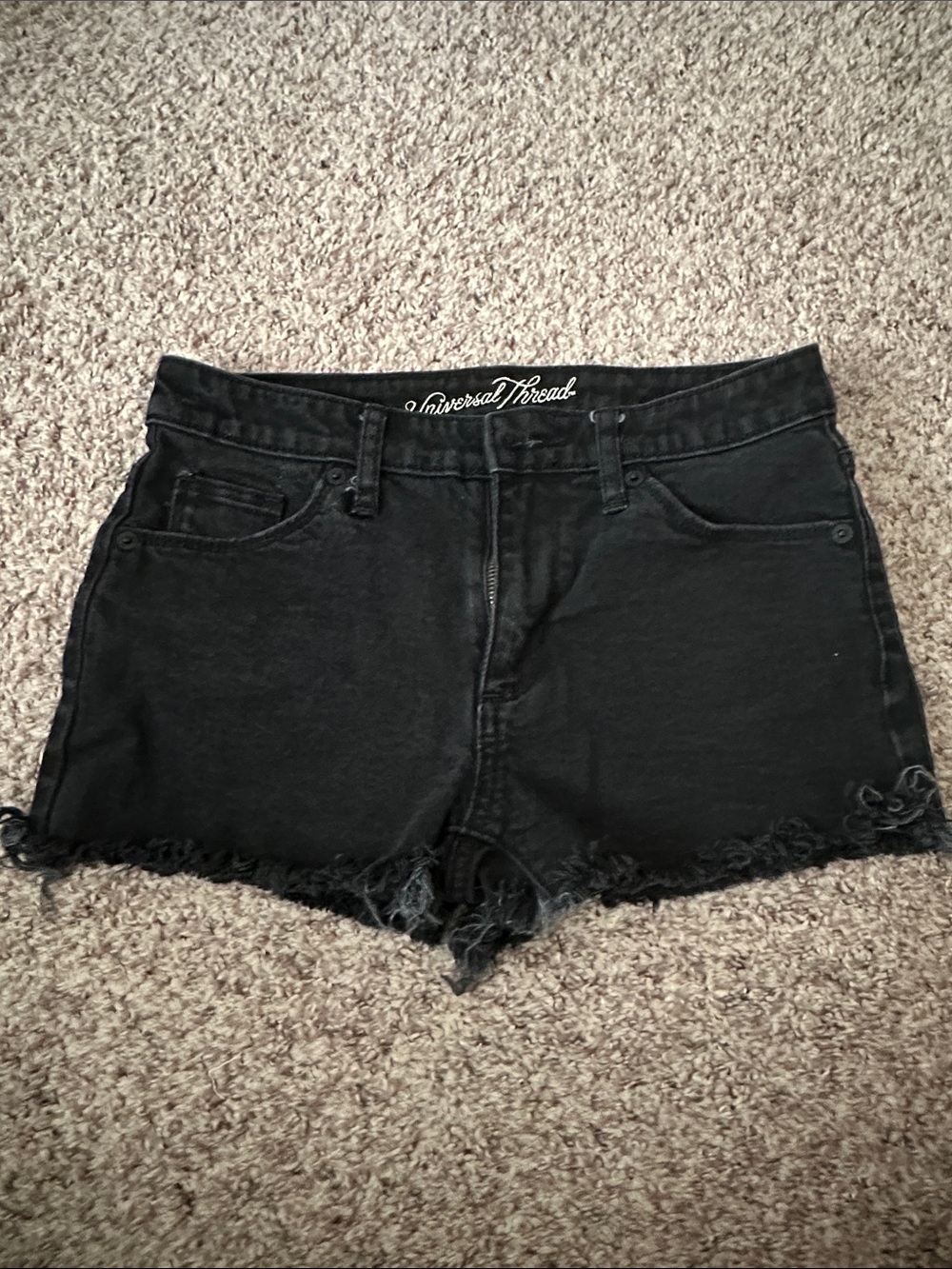 Universal Thread Black Frayed Denim Shorts